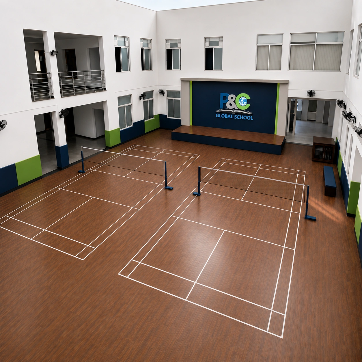 image representing the badminton court